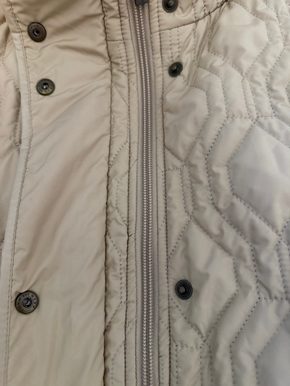Lands End VTG Large petite L/P quilted tan jacket Primaloft EUC Zip and Buttons - Picture 5 of 10
